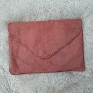 Vintage Barganza Pink Embossed Genuine Leather Clutch Purse